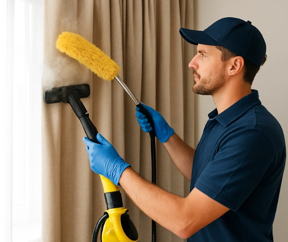 Trusted residential curtain cleaning technician Matty Curtain Cleaning kholo QLD